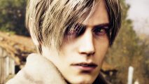 Resident Evil 4 Remake no shooting: A secret agent with long hair, Leon Kennedy from Capcom survival horror game Resident Evil 4 Remake