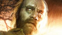 Resident Evil sale: A large man with a beard and glasses, Jack Baker from Capcom survival horror game Resident Evil 7