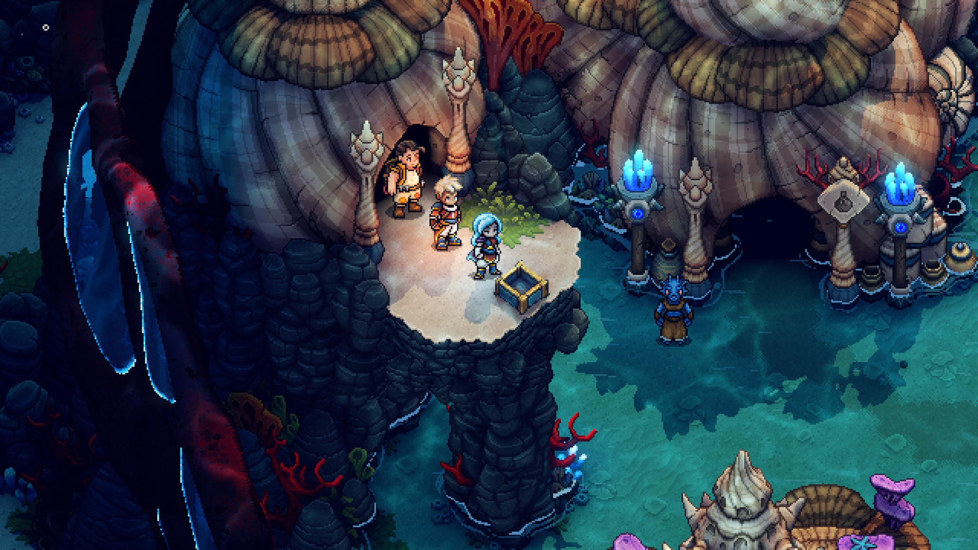 Sea of Stars review: opening chests in docarri village