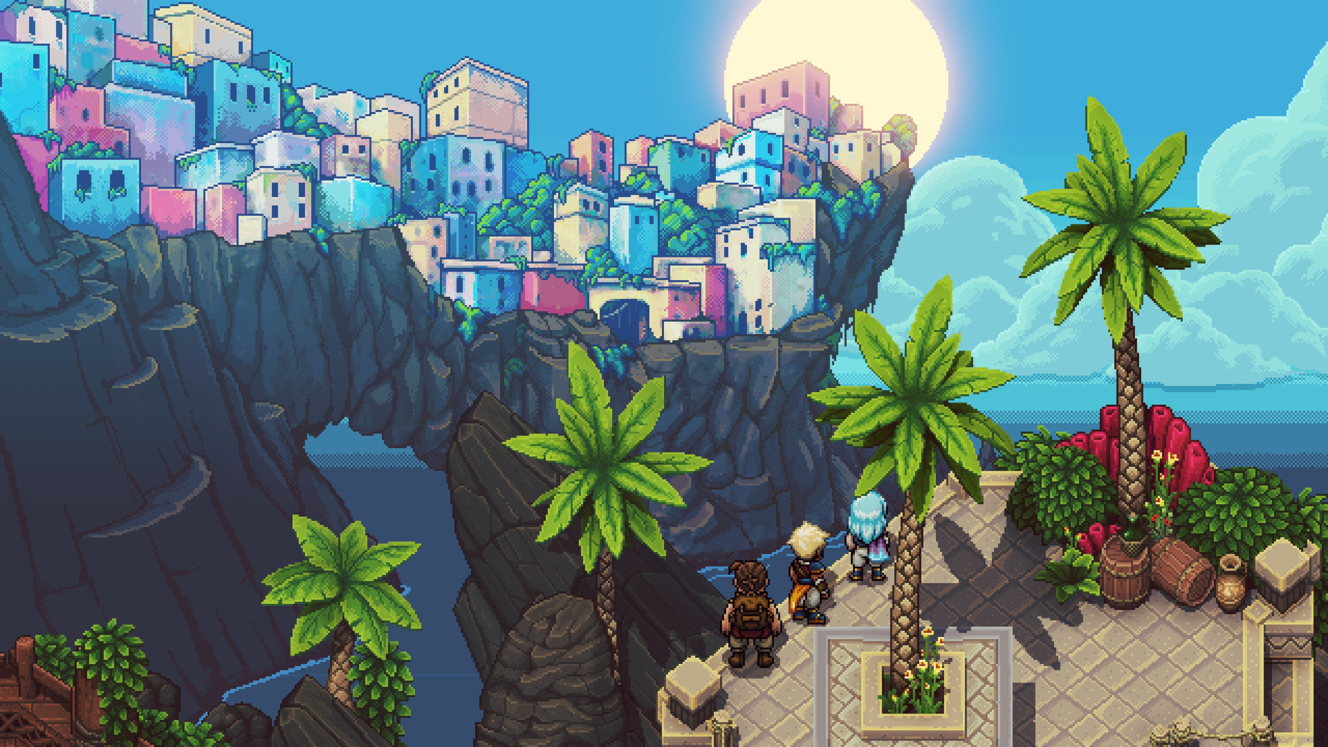 Sea of Stars review: a beautiful view in the town of brisk