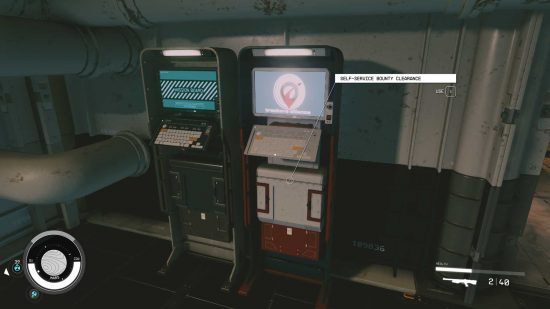 A terminal used to remove Starfield bounty.