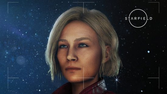 A closeup of Sarah Morgan taken from her in-game character profile and shared on the official Starfield Twitter account. 