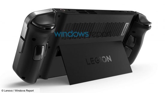 Images of the Legion Go, a new PC gaming handheld from Lenovo, originally sourced by Windows Report.