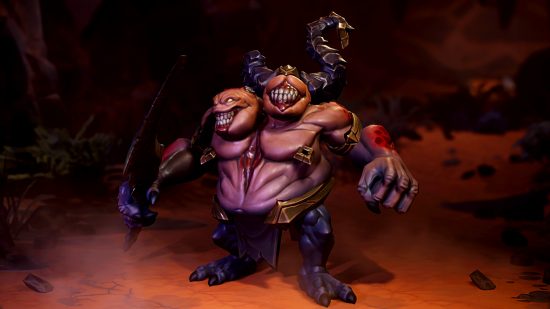 Stormgate Infernal Host - The Brute, a two-headed creature with grinning faces.