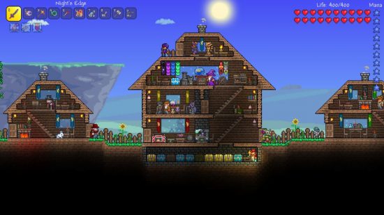 A house is built in a Terraria map biome