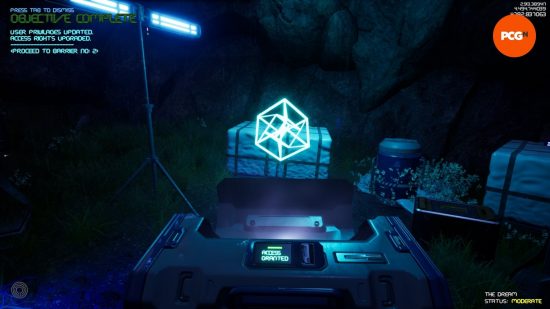 A chest bears the Tesseract logo after being successfully opened in War of Being