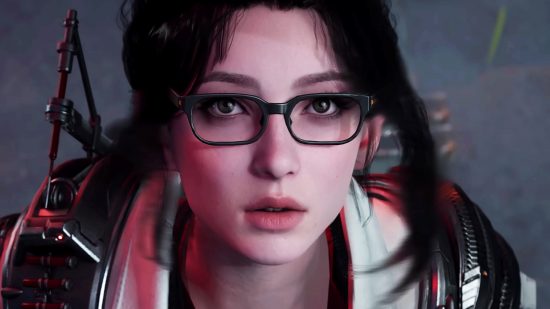 The First Descendant crossplay beta dates and signup - a woman with long, black hair tied back, wearing glasses and a long white coat.