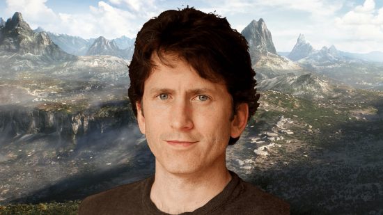 The Elder Scrolls 6: Todd Howard superimposed over an image of Cyrodil.