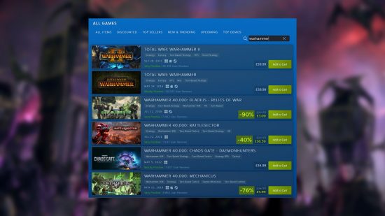 Total War Warhammer 3 not in Steam sale: a look at the Warhammer games listed in the Steam strategy fest