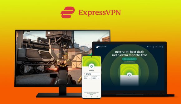 ExpressVPN running on a gaming PC, gaming laptop and smartphone