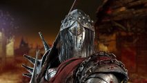 Dead by Daylight map rework: A bloodied knight wearing a full set of armor st
