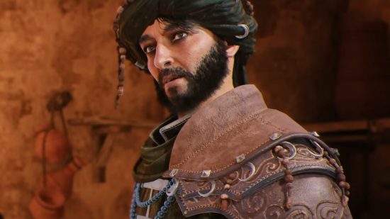 Ali Ibn Mohammed, the historical rebel leader speaks to Basim in confidence, voiced by Aladeen Tawfeek in the Assassin's Creed voice actors cast list.