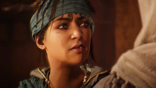 Hadya, the young girl that Basim encounters on the streets of Baghdad, voiced by Sophia Eleni from the Assassin's Creed Mirage voice actor cast list.