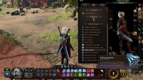 Baldur's Gate 3 World of Warcraft class: an in-game screen with the character and menus