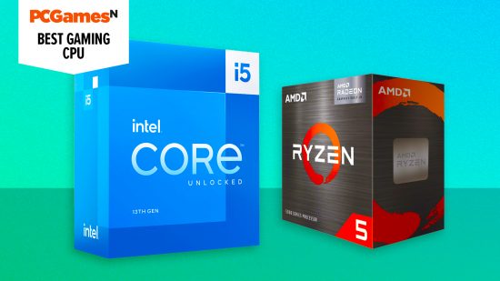 CPU เกมที่ดีที่สุด - Intel และ AMD CPU บนพื้นหลังการไล่ระดับสี