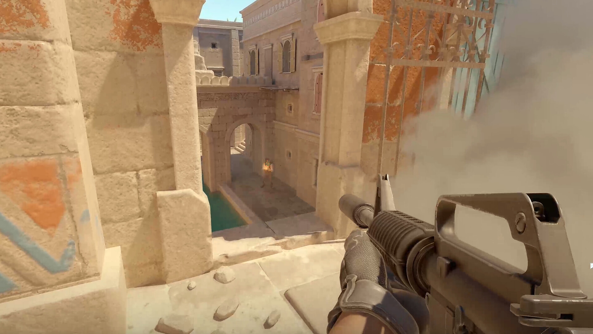 Counter-Strike 2-Update: Ein Soldat feuert ein M4-Gewehr im Valve-FPS-Spiel Counter-Strike 2 ab