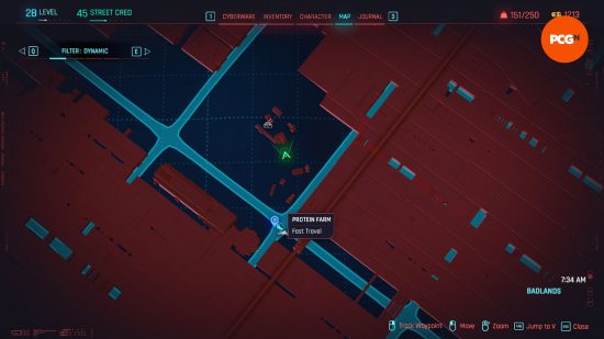Cyberpunk 2077 Arasaka Tower 3D: una pantalla de mapa ampliada