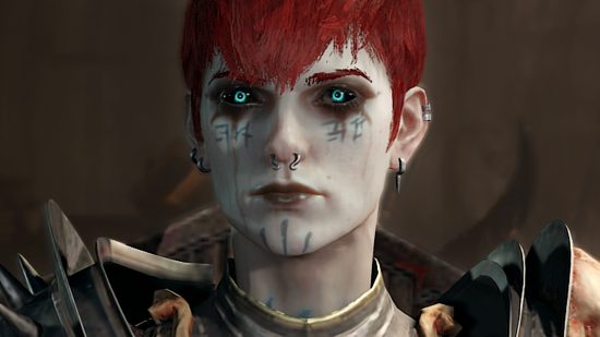Diablo 4 patch notes - update 1.1.4 hotfix - A red-haired, blue-eyed Necromancer.