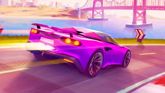 Horizon Chase 2 PC: A supercar blasting down the road in racing game Horizon Chase 2
