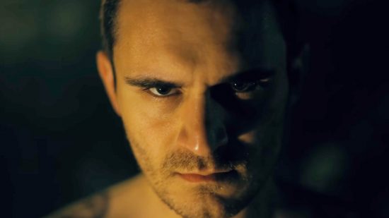 A close up of Modern Warfare 3 voice actor Julian Kostov, who plays villain Makarov, in the release trailer for MW3.