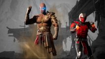 Geras and Sektor are ready to fight in the Mortal Kombat 1 early access. Geras is the man with bandages on his arms and blue eyes, while Sektor is the red ninja robot.
