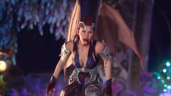 Nitara is a vampire-like creature with big bat wings and has blood dribbling down her face. She just couldn't wait until the Mortal Kombat 1 release date.