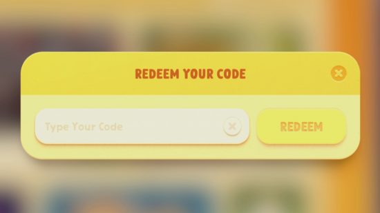 A yellow code redemption box for Party Animals codes.