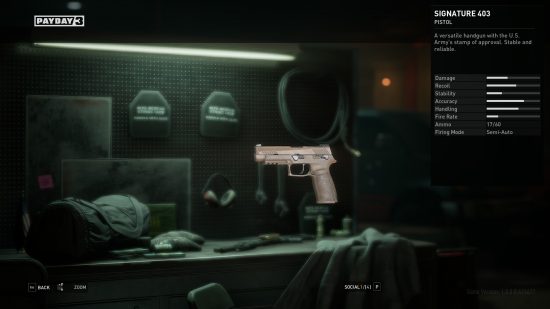 The Signature 403, one of the best Payday 3 weapons.