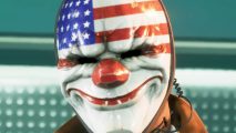 Payday 3 servers: A bank robber in a clown mask from FPS game Payday 3
