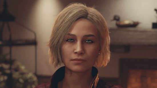 Starfield mod support: a women in a room with blonde hair