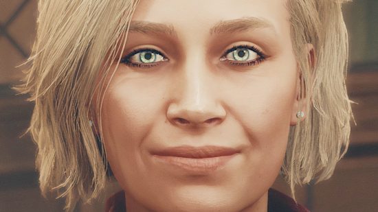 Starfield Steam reviews: A blond woman, Sarah Morgan from Bethesda RPG game Starfield, smiling