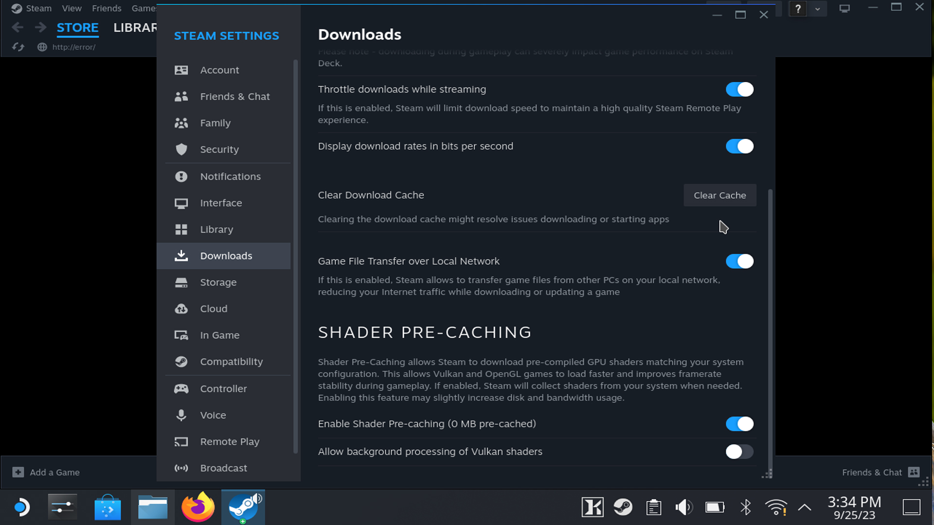 How to clear the Steam Deck download cache