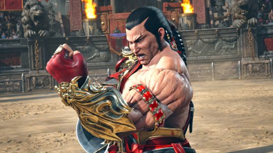 פנג וויי מכופף את שריריו בתוך קולוסיאום, כשהוא מתכונן להצטרף לסגל בתאריך השחרור של Tekken 8
