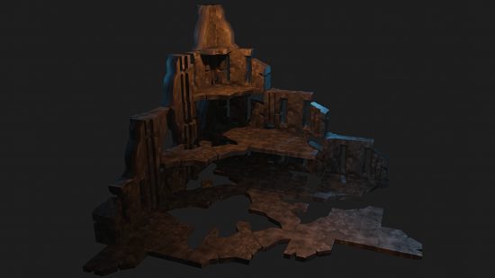 Valheim Ashlands - A ruin model made in Blender, shown by developer Iron Gate.