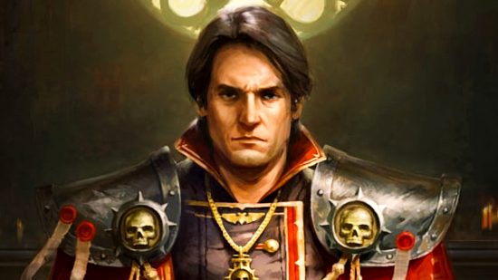 Warhammer 40k Rogue Trader release date - Heinrix van Calox, a Psyker wearing red and black armor.