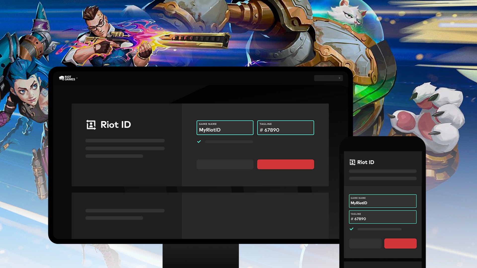 Riot ID example screenshot showing how the new naming system will look in-menu