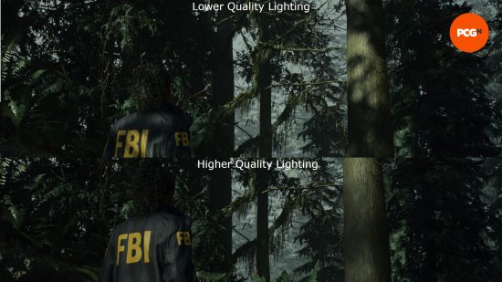 Alan Wake 2 lighting quality comparison