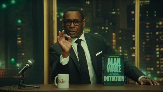 Mr. Door as voiced by David Harewood in the Alan Wake 2 cast of voice actors.