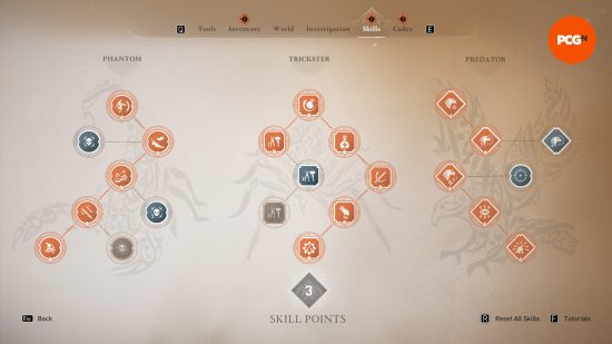 The Assassin's Creed Mirage skill tree with the best skills in the stealth game selected.