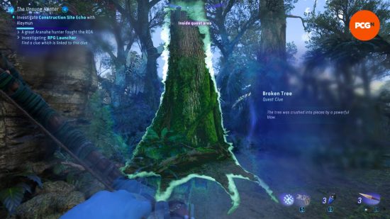 During the Avatar Frontiers of Pandora preview, I found a damaged tree I could investigate with the Na'vi Senses.