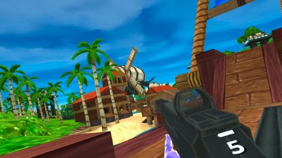 A screenshot of Gun Raiders on the Meta Quest 3
