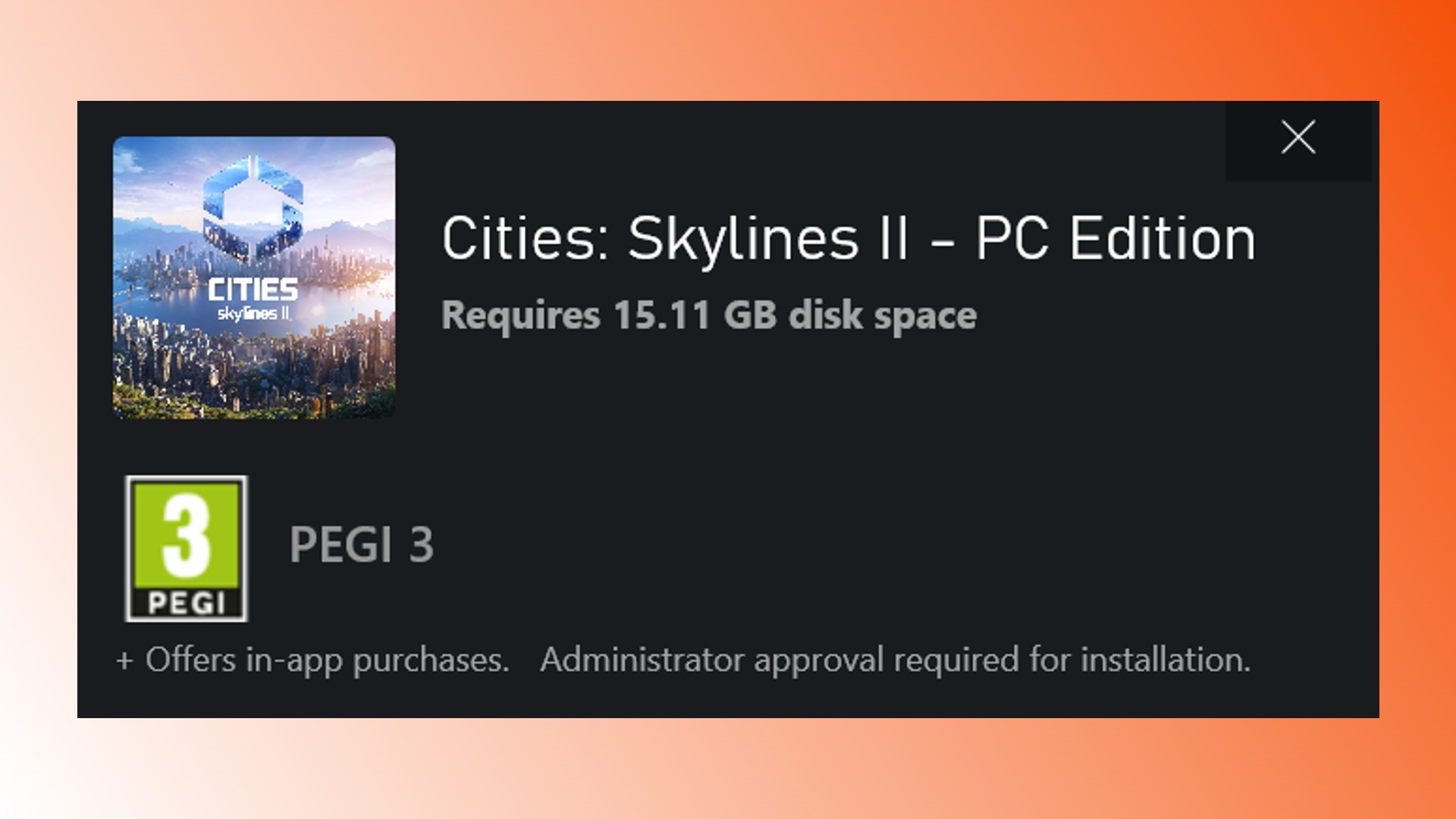 Cities Skylines 2 preload: A message on Game Pass regarding Cities Skylines 2 preload and size