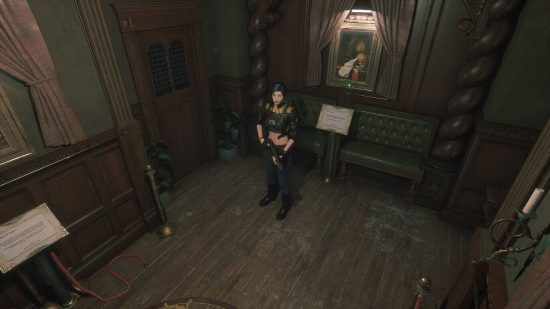 Echoes of the Living demo Steam Next Fest: a woman holding a shotgun stodd in a room, with a panting behind them