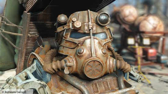 Fallout 4 mod mini DLC: some Fallout power armor with a backpack on
