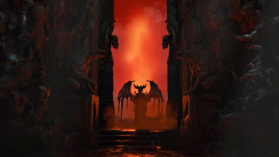 Diablo 4 - Lilith walks through the gates of hell.