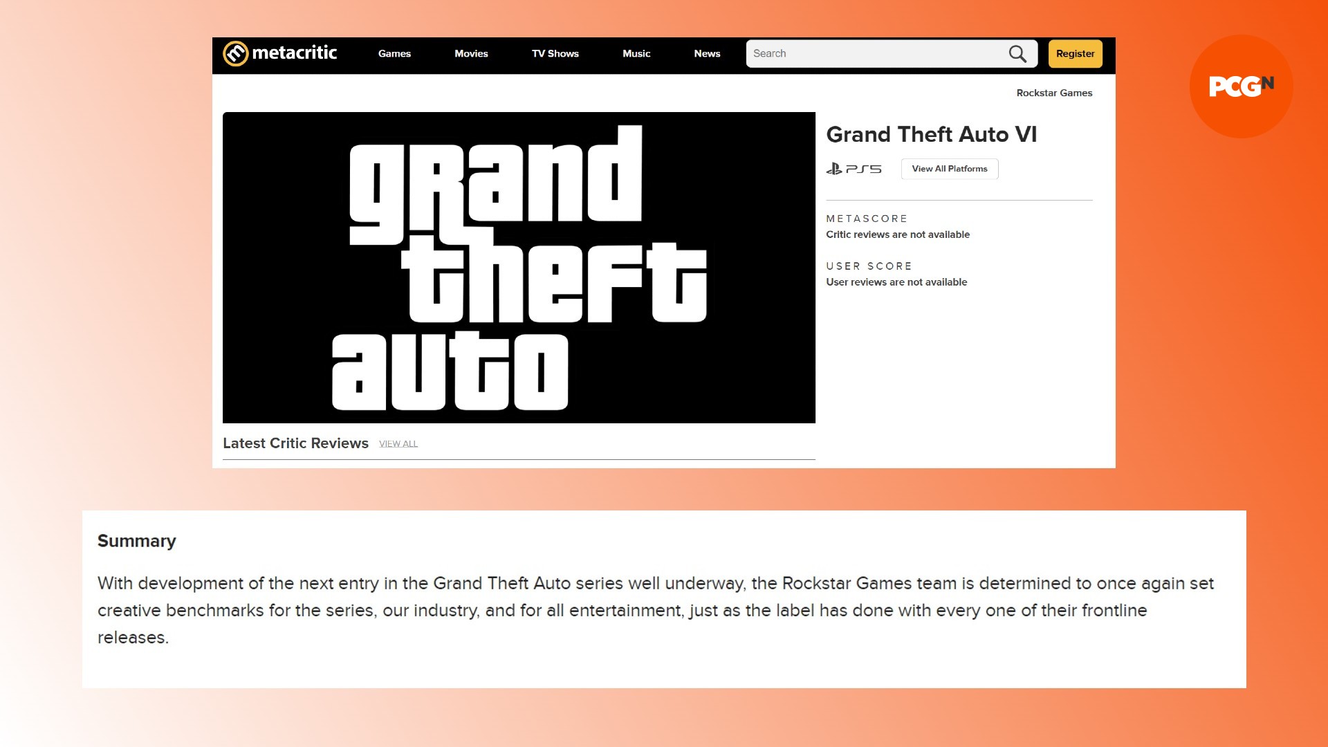 GTA 6 Metacritic page suddenly appears, voice actor posts tease