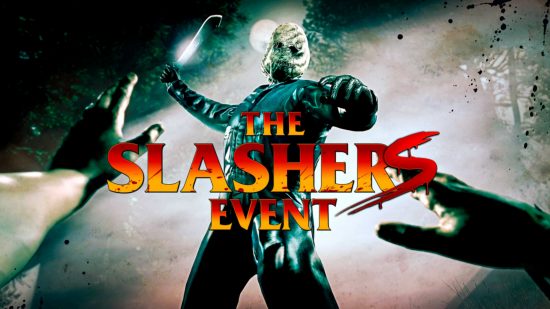 GTA Online - The Slashers Event - A masked figure bears down on you during a moonlit night.
