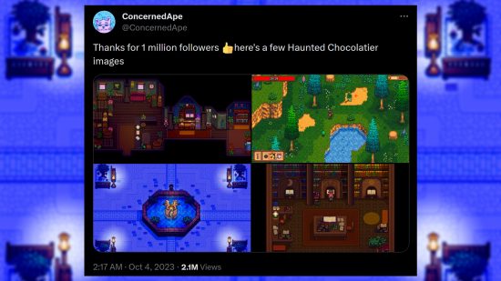 Capturas de pantalla de Haunted Chocolatier - Tweet de ConcernedApe: "Gracias por 1 millón de seguidores 👍aquí hay algunas imágenes de Haunted Chocolatier"