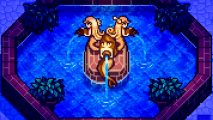 New Haunted Chocolatier screenshots from Stardew Valley creator - A fountain featuring statues of three mermaids pouring water from jugs.