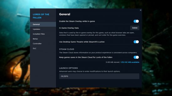 Lords of the Fallen maakt DLSS - Steam-functielijst voor spiritueel spel mogelijk.